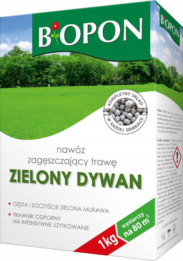 

Nawóz Zielony Dywan zagęszczający trawę 1kg Biopon