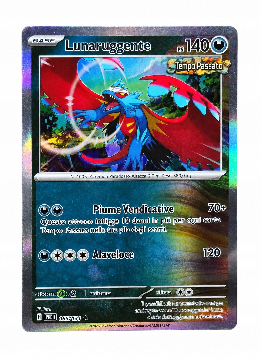 Karta Pokemon Poke Ball Reverse Holo 065/131Roaring Moon Lunaruggente It