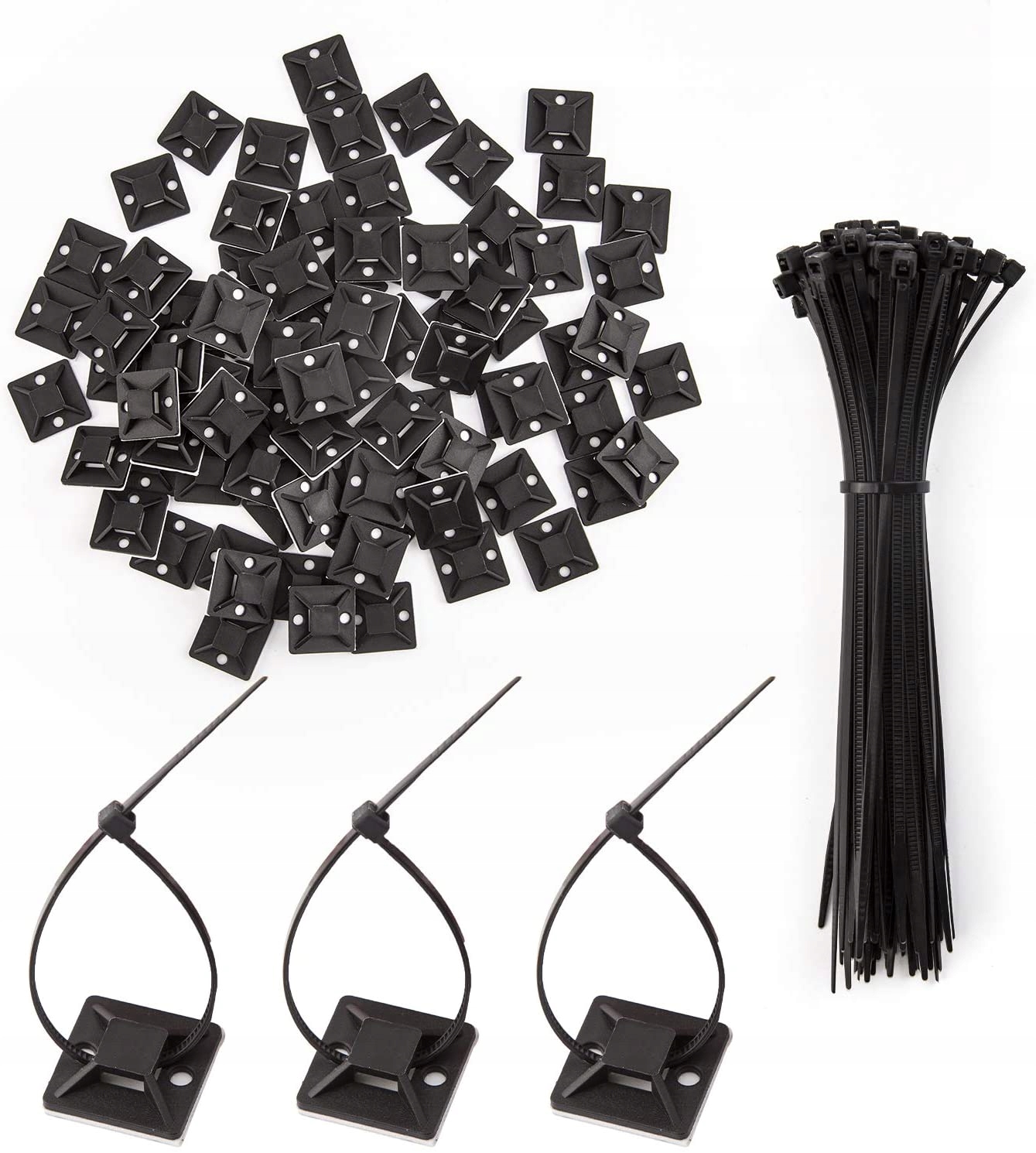 

100x Uchwyt Samoprzylepny 25x25 Trytki 3,6x200