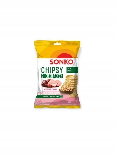 Levně 8 x Sonko Chipsy z cizrny s příchutí uzené šunky 60 g
