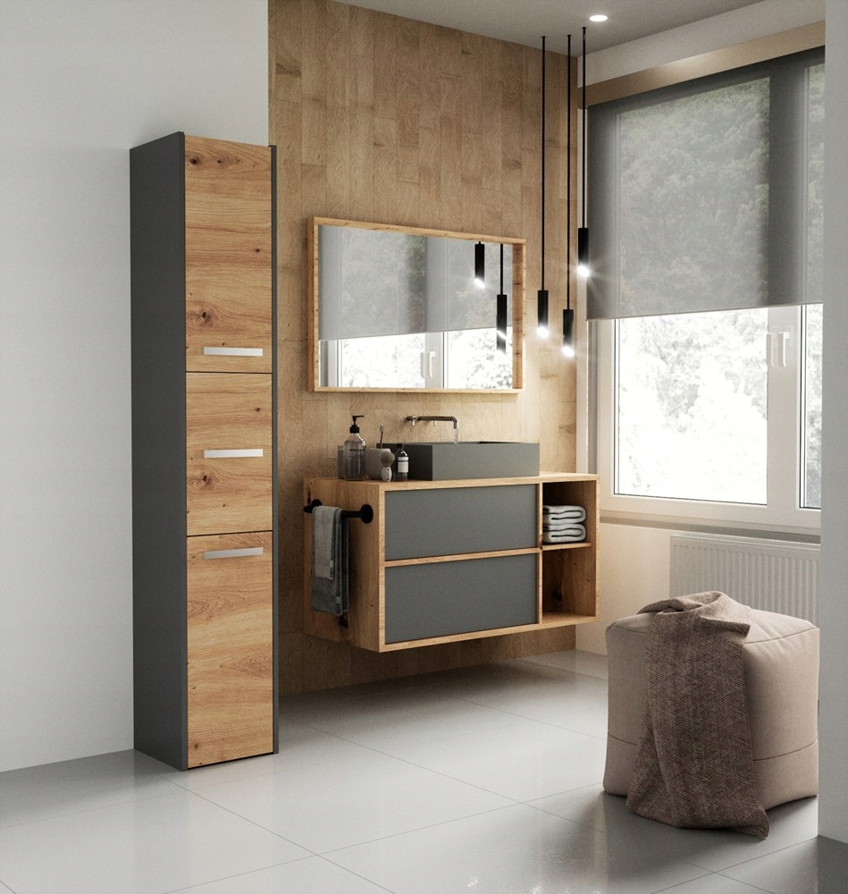 WĄSKA SZAFKA ŁAZIENKOWA 30 REGAŁ WĄSKI ARTISAN Głębokość mebla 30 cm