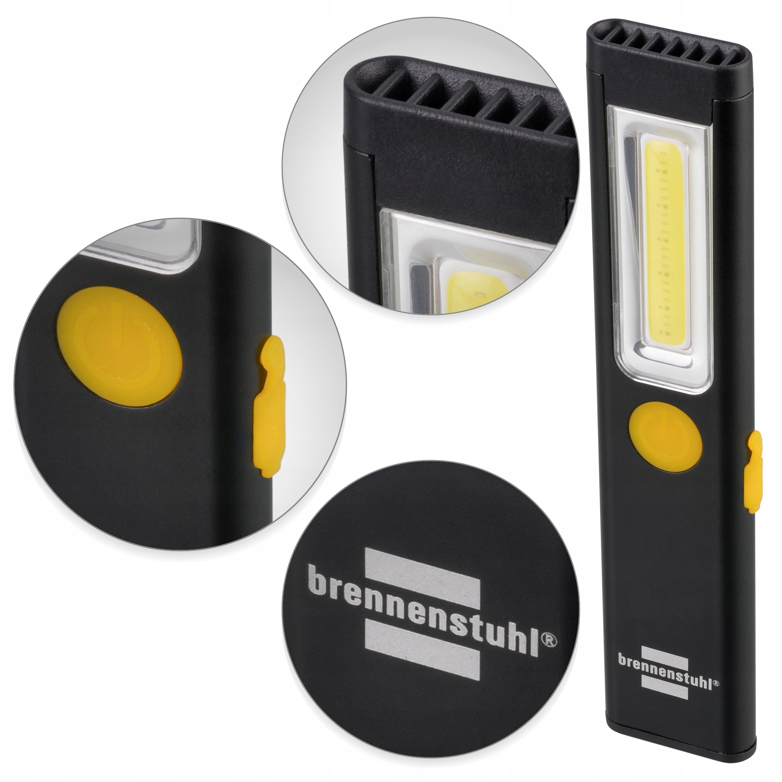 Latarka Led Akumulatorowa Ładowanie Usb Płaska Kieszonkowa Magnes Świeci12h