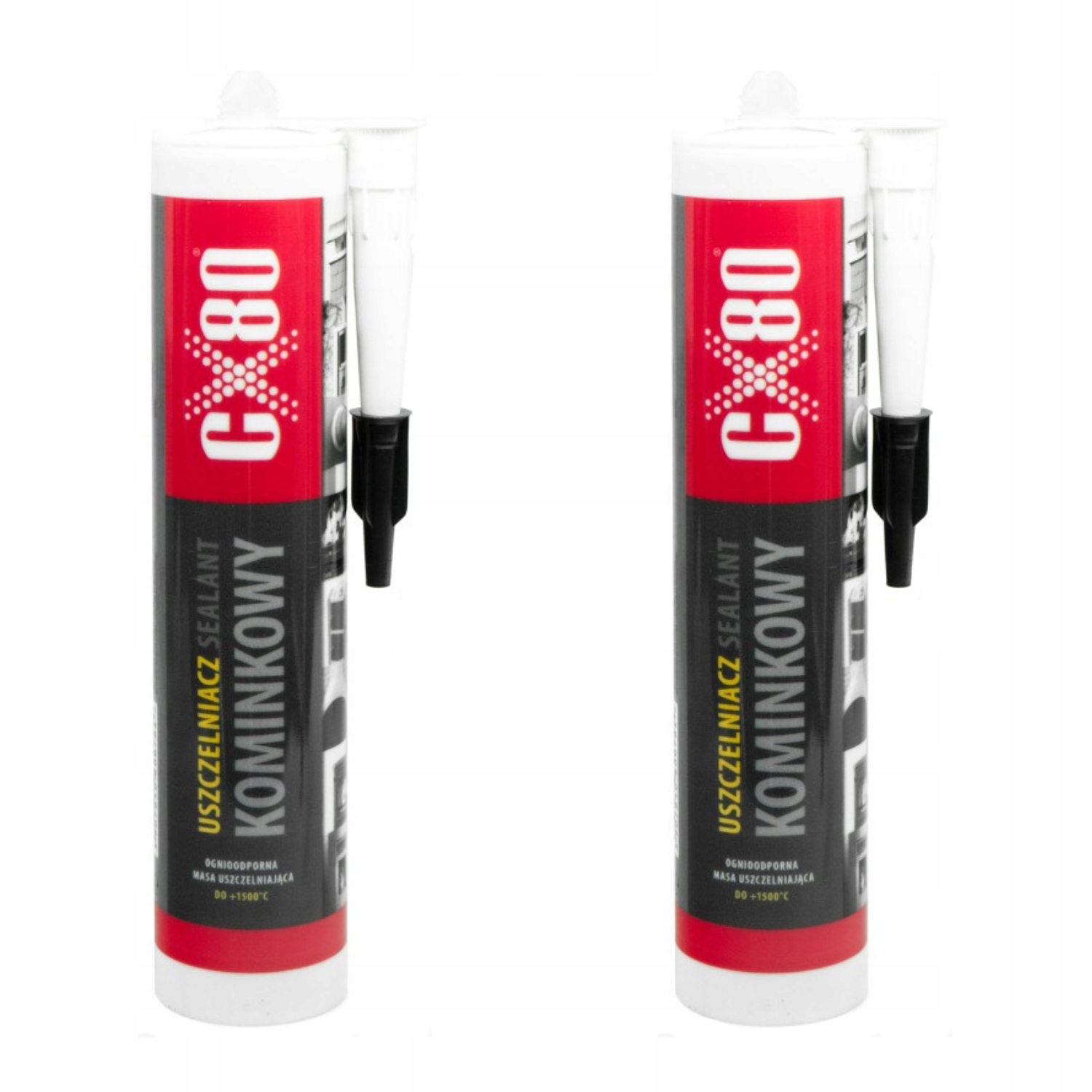 CX80 Fireplace Sealant Uszczelniacz ognioodporny do pieca kominka 300ml x2