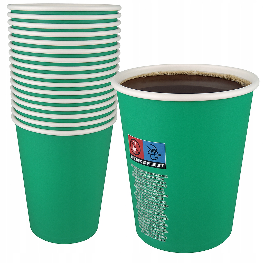 Kubki Papierowe 250ml kubeczki do kawy herbaty napojów turkusowe 50szt.