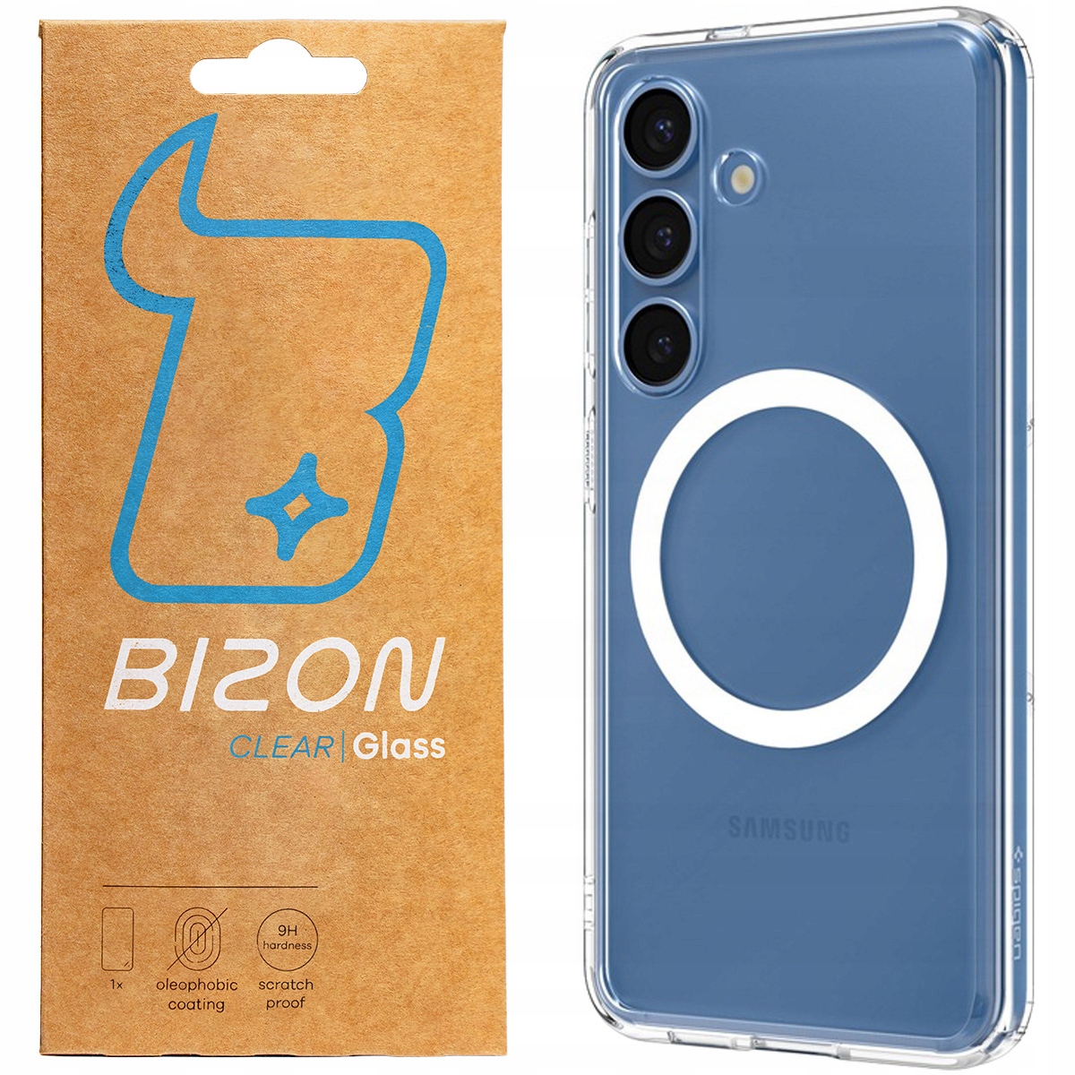 Pouzdro sklo pro Samsung Galaxy S25 plus, Spigen Bizon, sada tvrzených pouzder