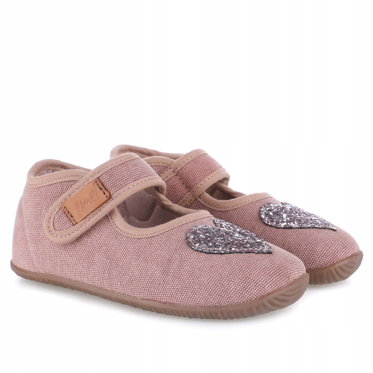 Emel kapcie Barefoot różowe z brokatowym sercem EK4000-12 22