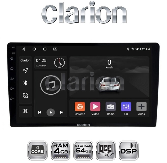 Stacja Multim.clarion GL300(XD3326-4645-10) 10"4+64GB Android+dsp+wi-fi