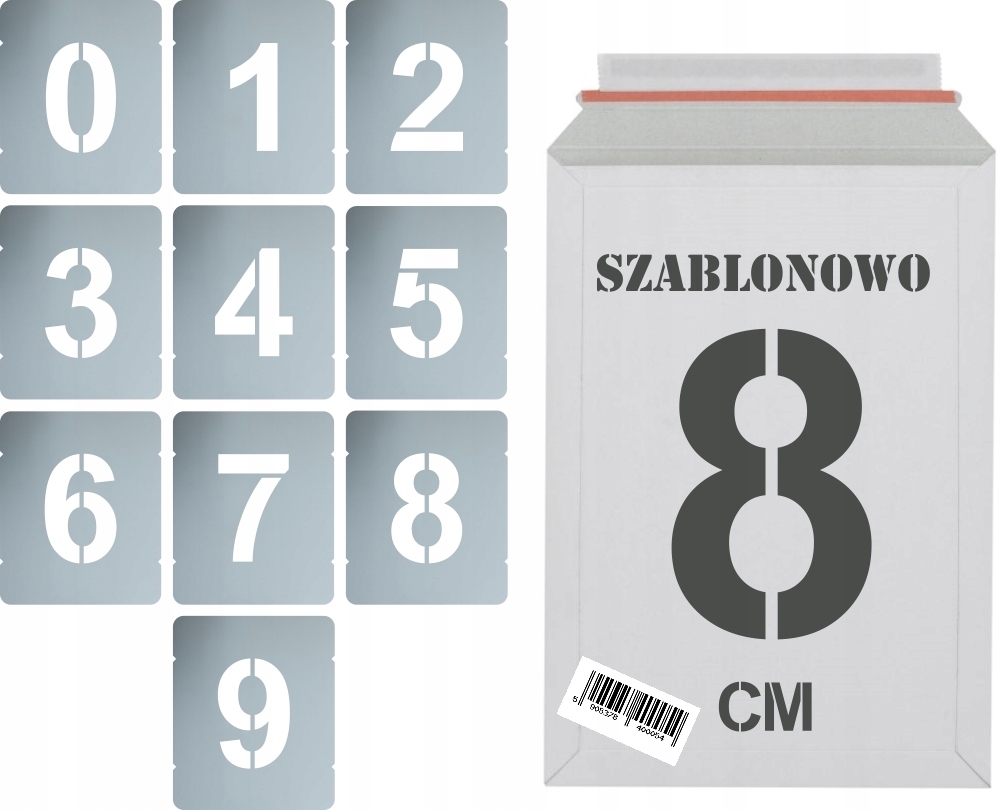 

Szablony malarskie wielorazowe Cyfry 8cm zestaw