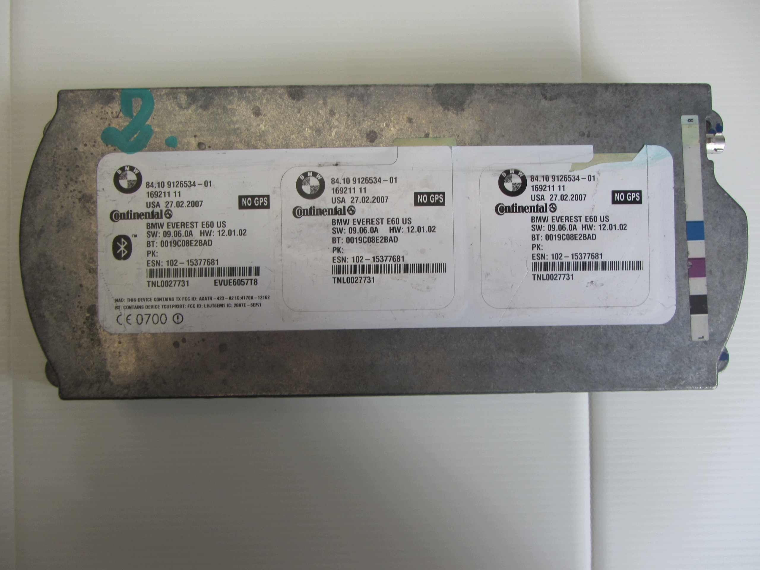 BMW 6 E63 GSM E64 modulo TELEMATIC 9126534 BLUETOOTH centralina 84109126534