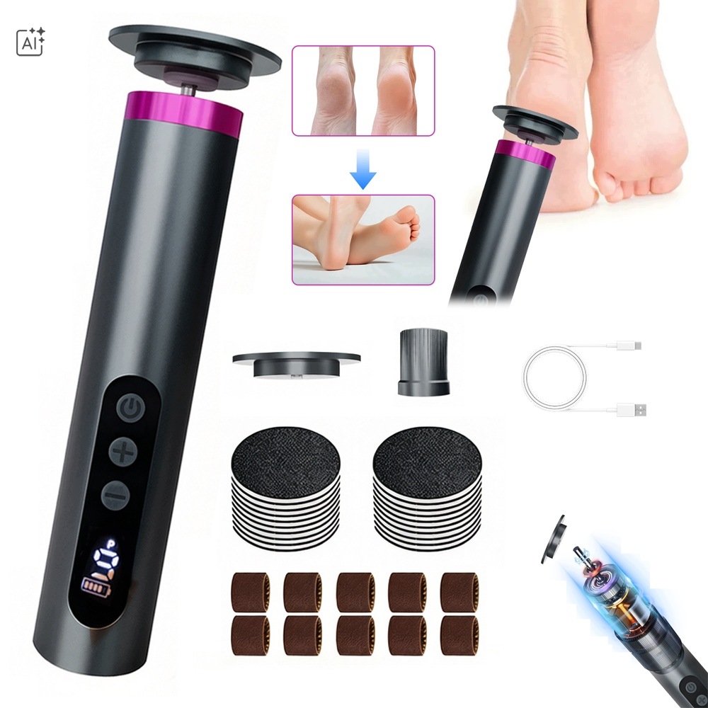 Pilník na paty bezdrátový Usb nástavce bruska struhadlo na nohy