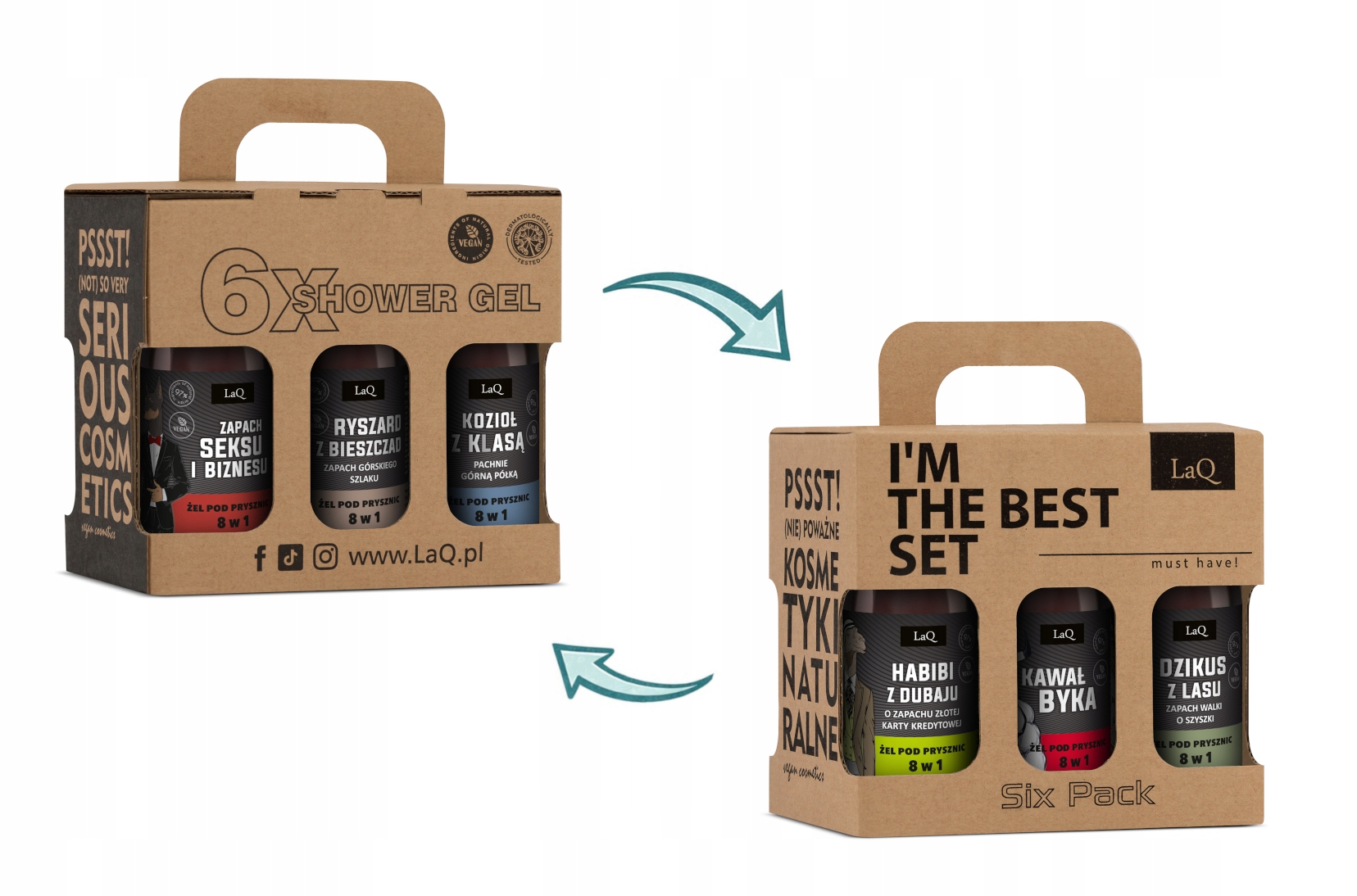 2x Laq Szczęściopak Żeli 6x100ml Dzik Ryś Byk Doberman Wielbłąd Kozioł