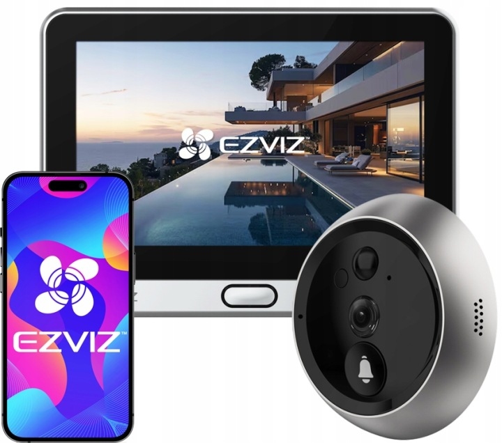 Elektronický Wifi Hľadáčik Ezviz CP4 Kamera Obrazovka LCD 4,3" Fullhd Vnútorný