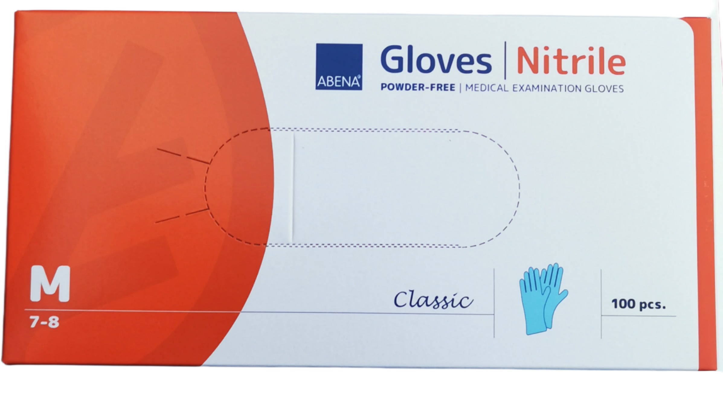 RĘKAWICE NITRYLOWE RĘKAWICZKI DIAGNOSTYCZNE BEZPUDROWE NIEBIESKIE 100SZT M Marka Abena