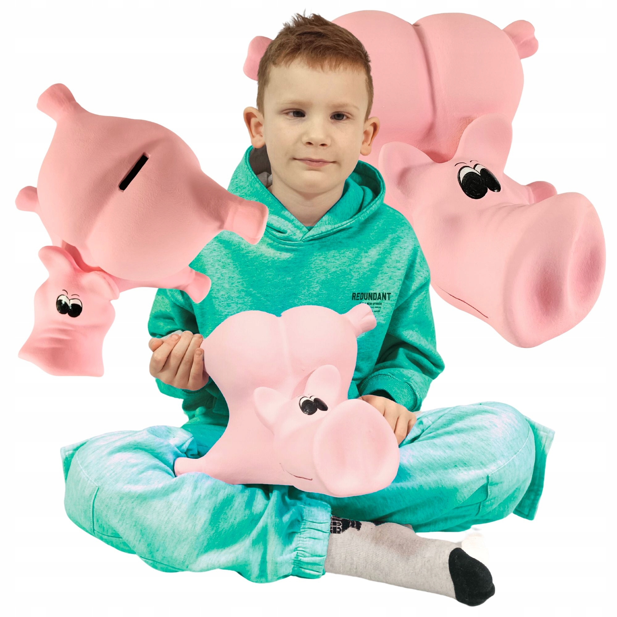 Růžová Prasátko Pokladnička velká XL prostorná K Rozbití bez otevření jako Dárek