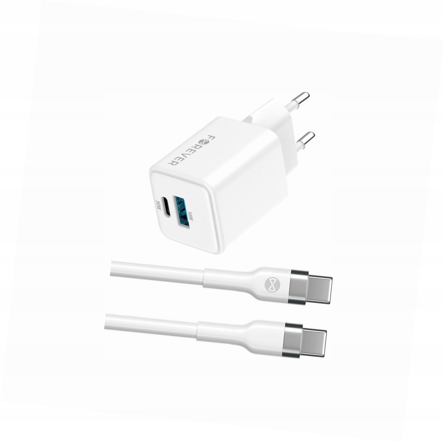 Szybka ładowarka GaN 30W 2 wejścia Usb i Usb-c z kablem do Xiaomi Redmi 9T