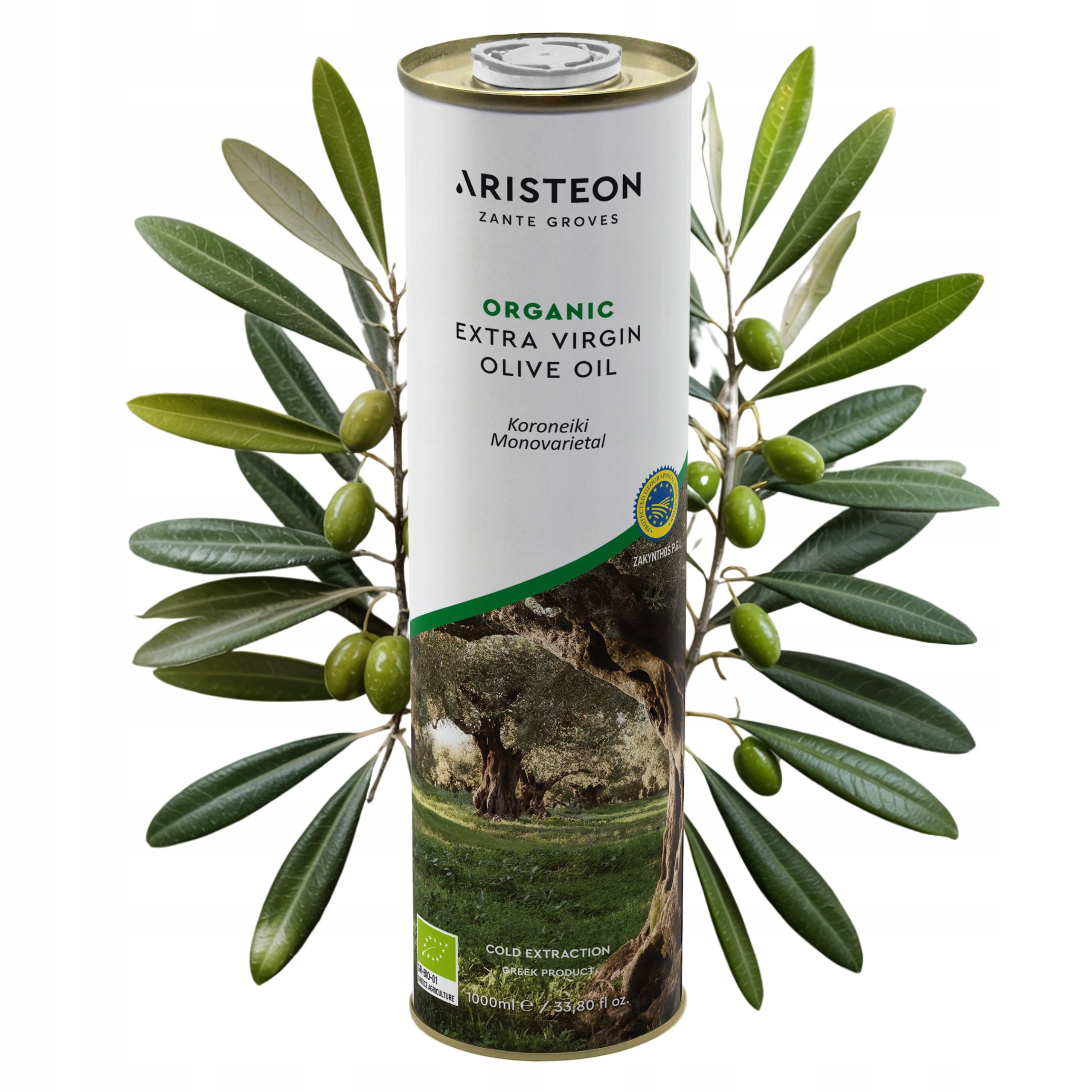 Levně Bio extra panenský olivový olej Řecký 1 litr Lisovaný Za Studena Aristeon