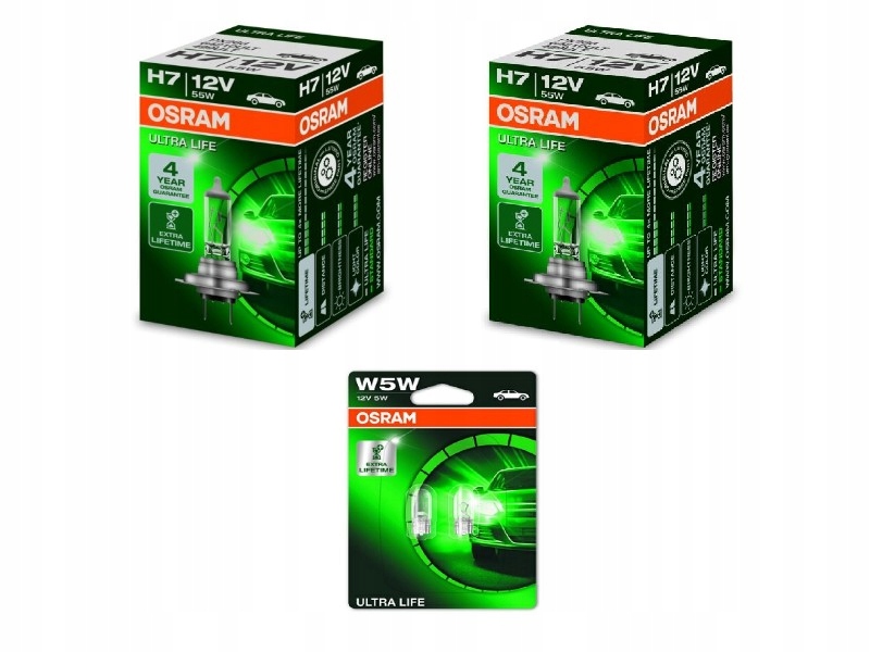 

Żarówki H7 x2 W5W x2 Osram Ultra Life