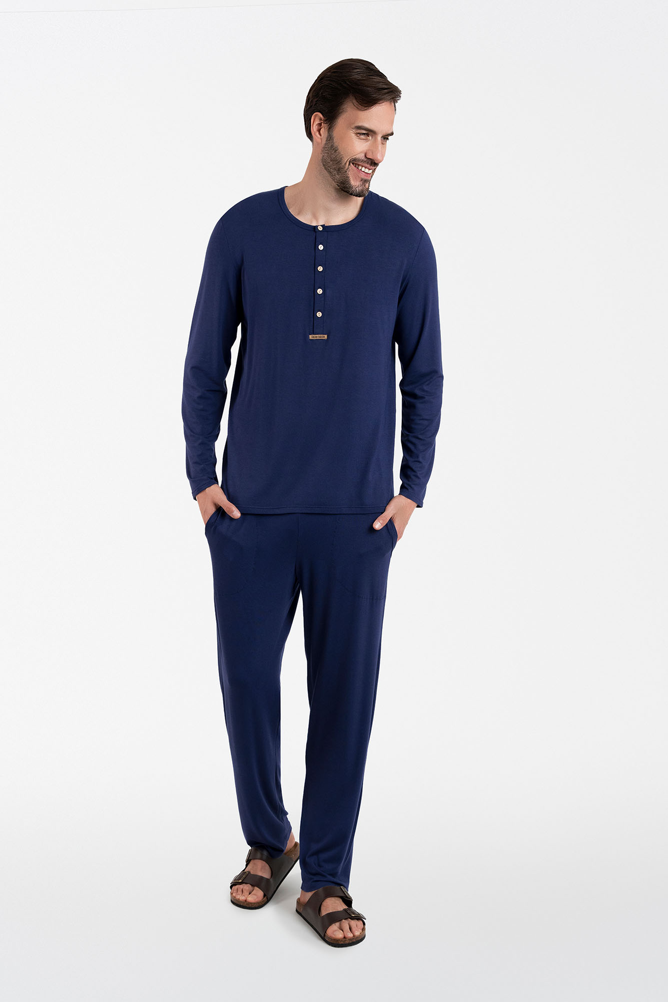 Amigo pánské pyžamo s dlouhým rukávem, dlouhé kalhoty L Italian Fashion