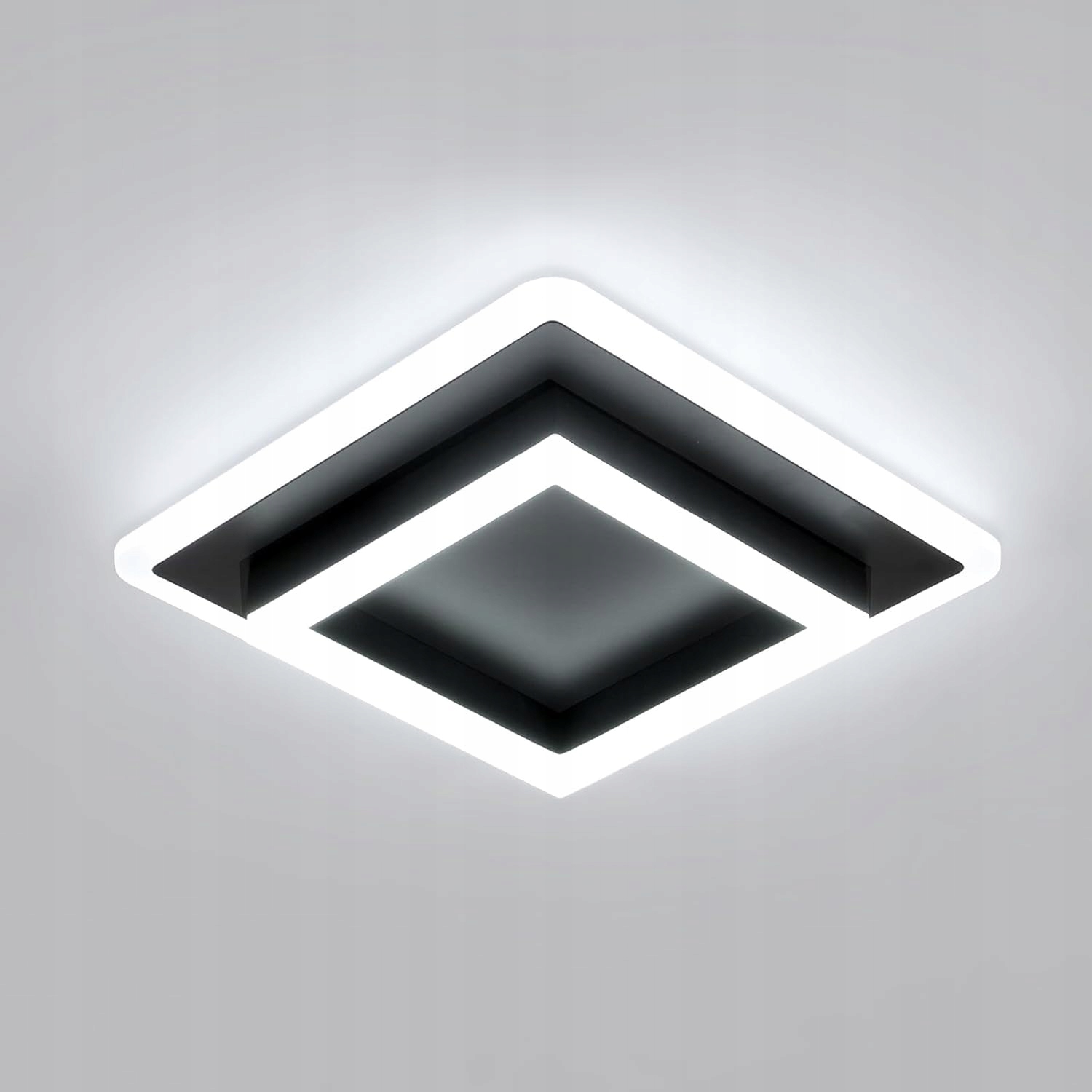 Nowoczesna Czarna Lampa Sufitowa Kwadratowa 6500K 30W do Sypialni Mckalen