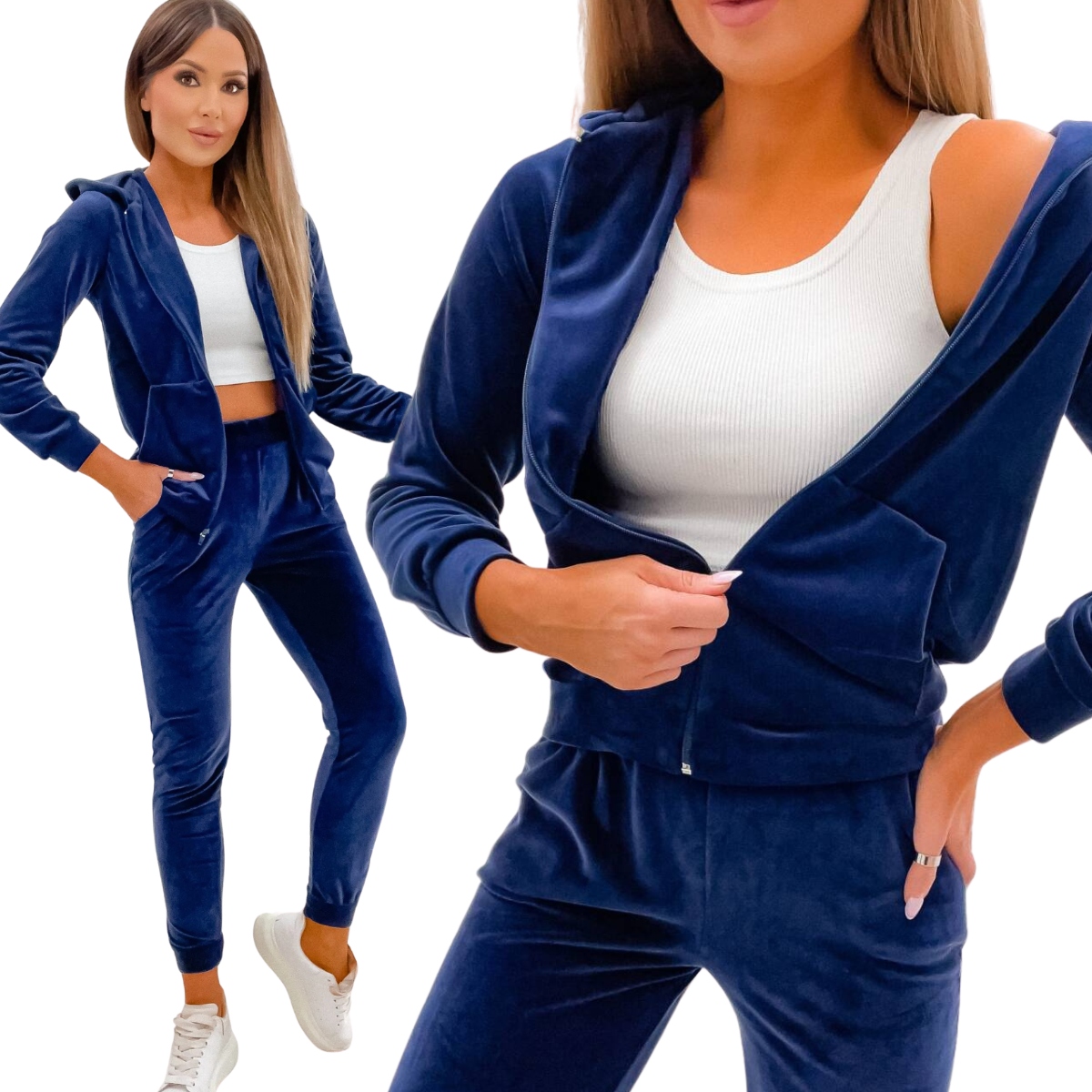 Elegantní teplákovka mikina mikina na zip s kapucí kalhoty 829 S