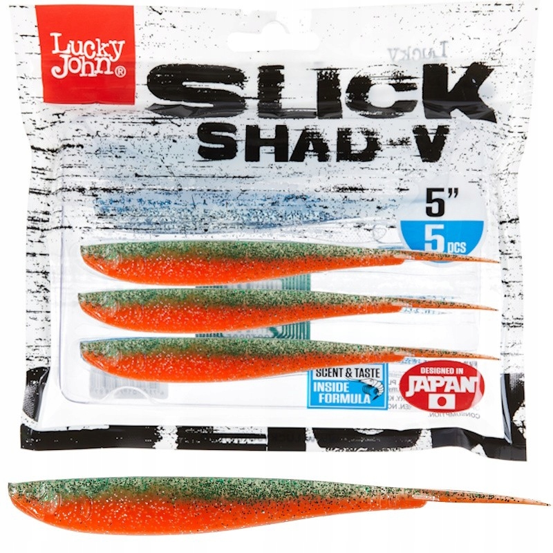 Guma Jaskółka Lucky John 3D Slick Shad-V 5'' 12.7cm 002 5szt. Na Sandacza