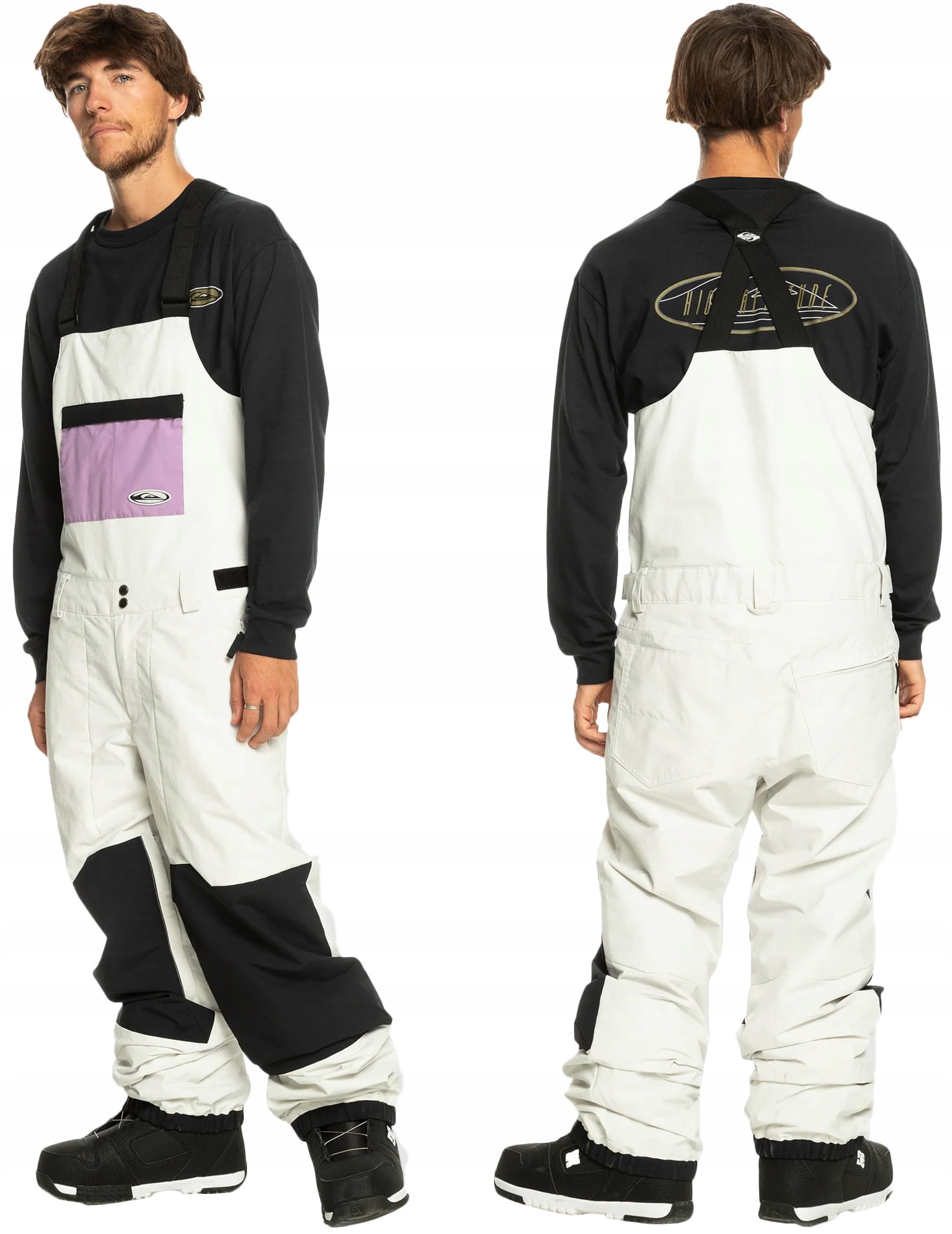 Quiksilver Spodnie narciarskie męskie na Szelkach Ocieplane snowboardowe