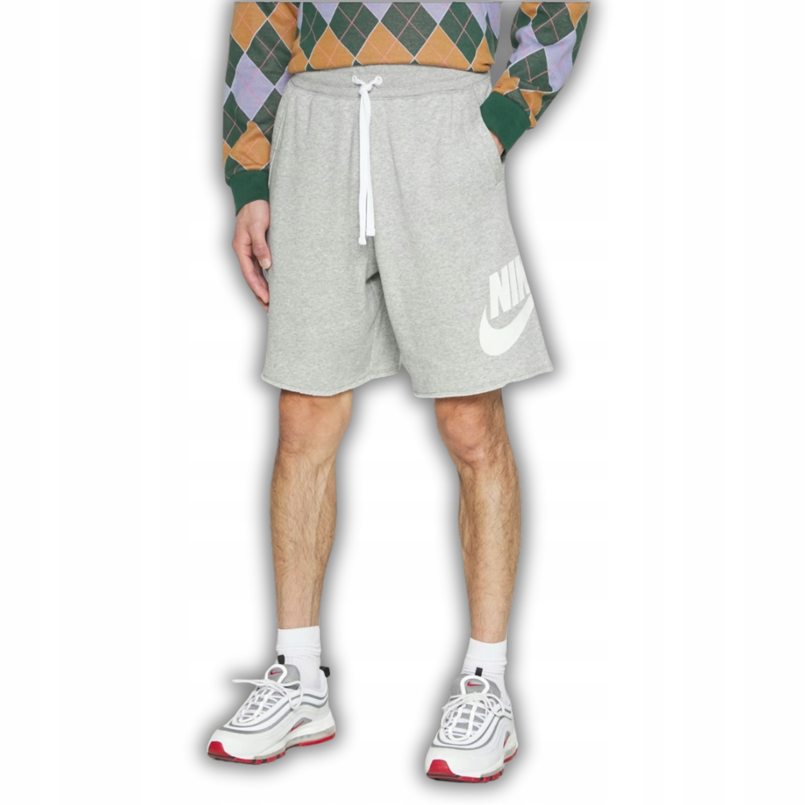 Kraťasy teplákové soupravy Nike Club Alumni, šedé, velikost XL