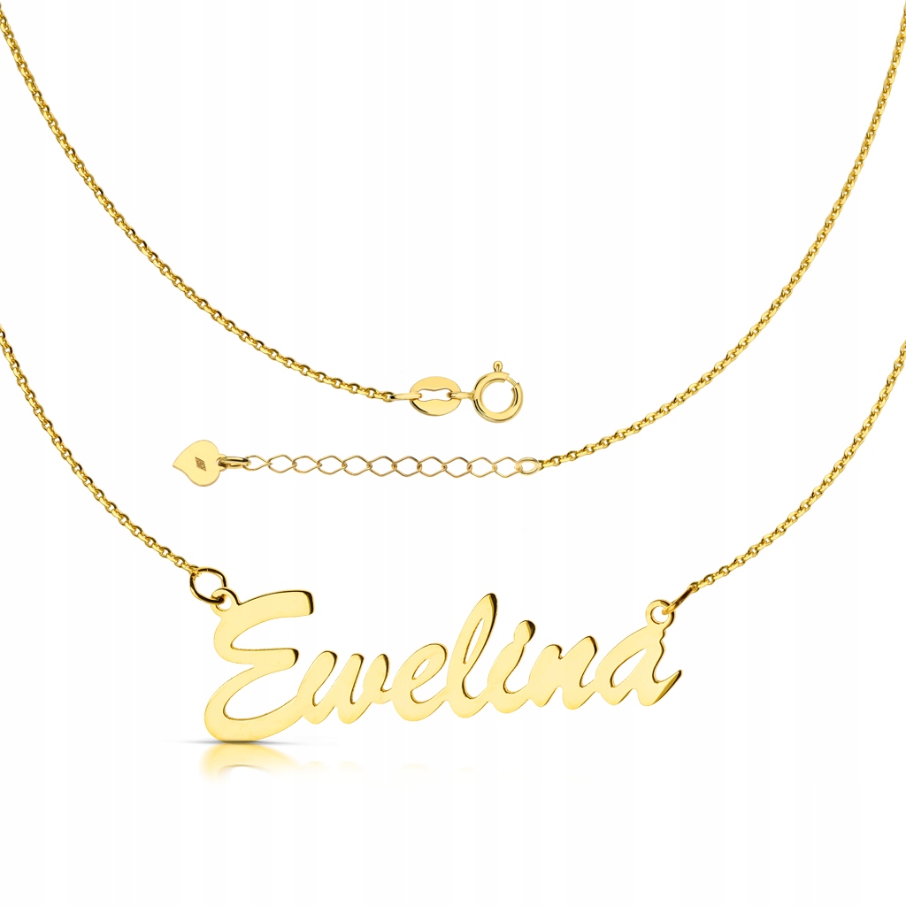 Pozlacený náhrdelník s jménem Ewelina 925 gravírování