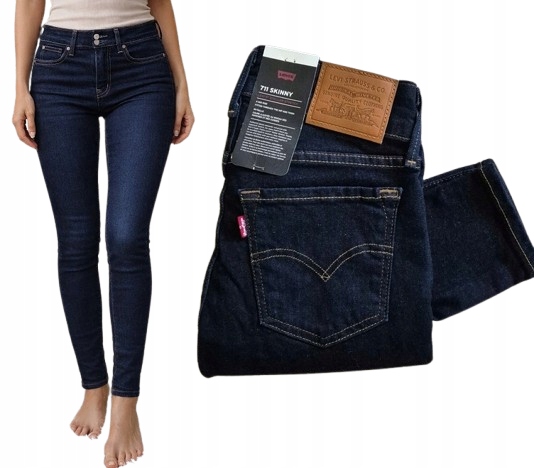 úzké nohavice Levi's 711 Skinny W24 L28 24x28 modré Premium