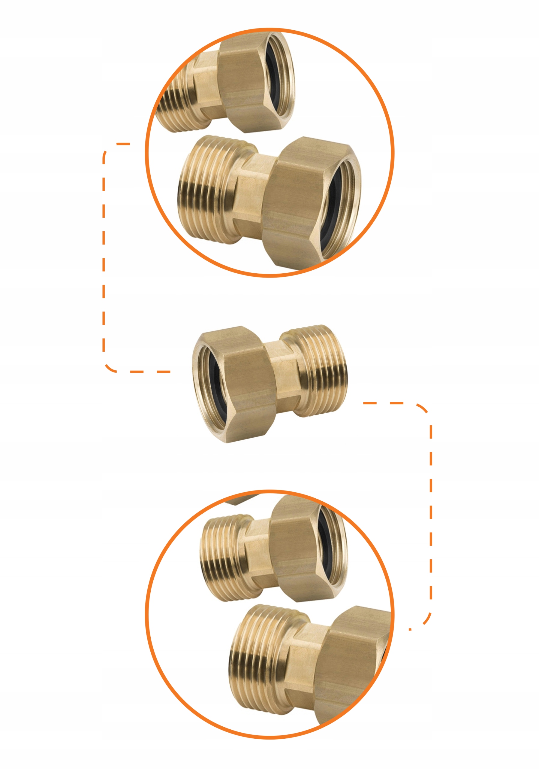 ŚRUBUNEK PÓŁŚRUBUNEK 1” RÓWNOPRZELOTOWY MOSIĘŻNY DIAMOND Długość 0.051 m