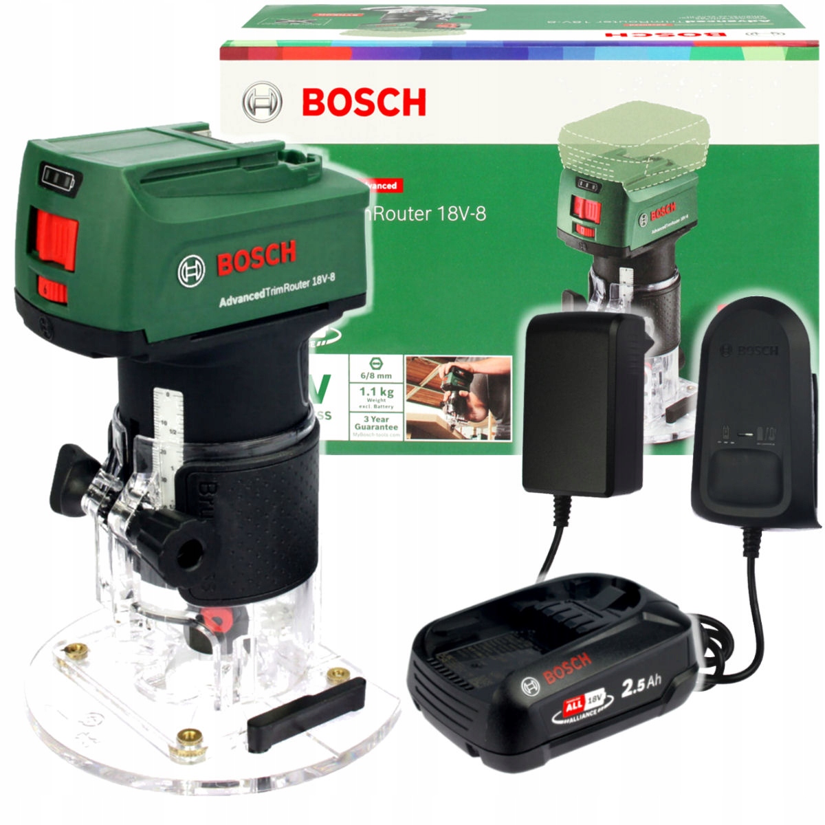 

Frezarka AdvancedTrimRouter 18V-8 Bosch 1x2,5Ah