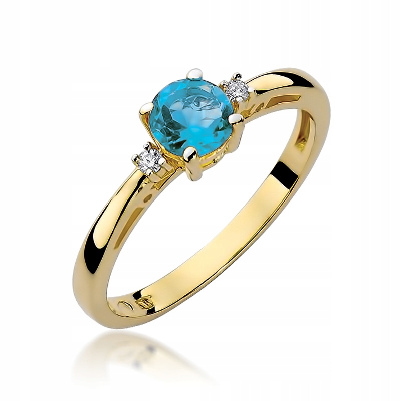 

Złoty Pierścionek Zaręczynowy 585 Topaz 0,50 ct