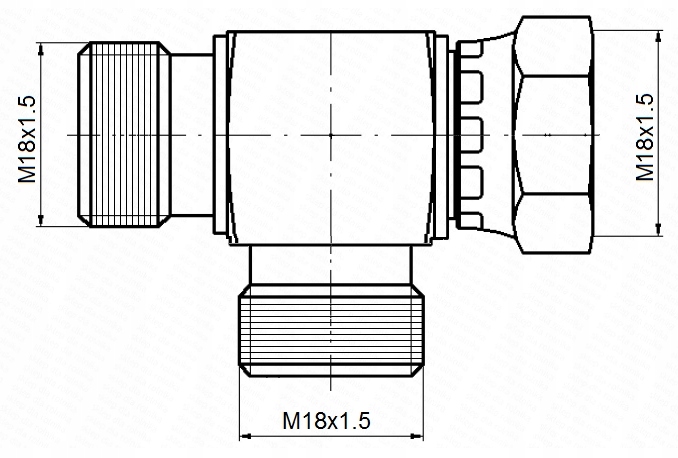 TRÓJNIK BBA M18 ZŁĄCZKA HYDRAULICZNA ZŁĄCZE Numer katalogowy części 713L005