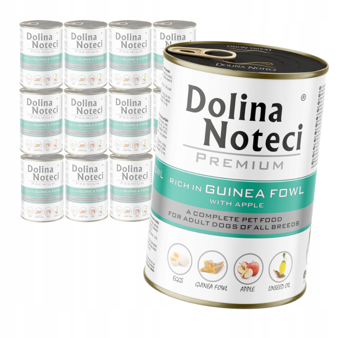 Dolina Noteci Bohatá na perličky s jablkem 12x400g Vlhké Krmivo pro psy