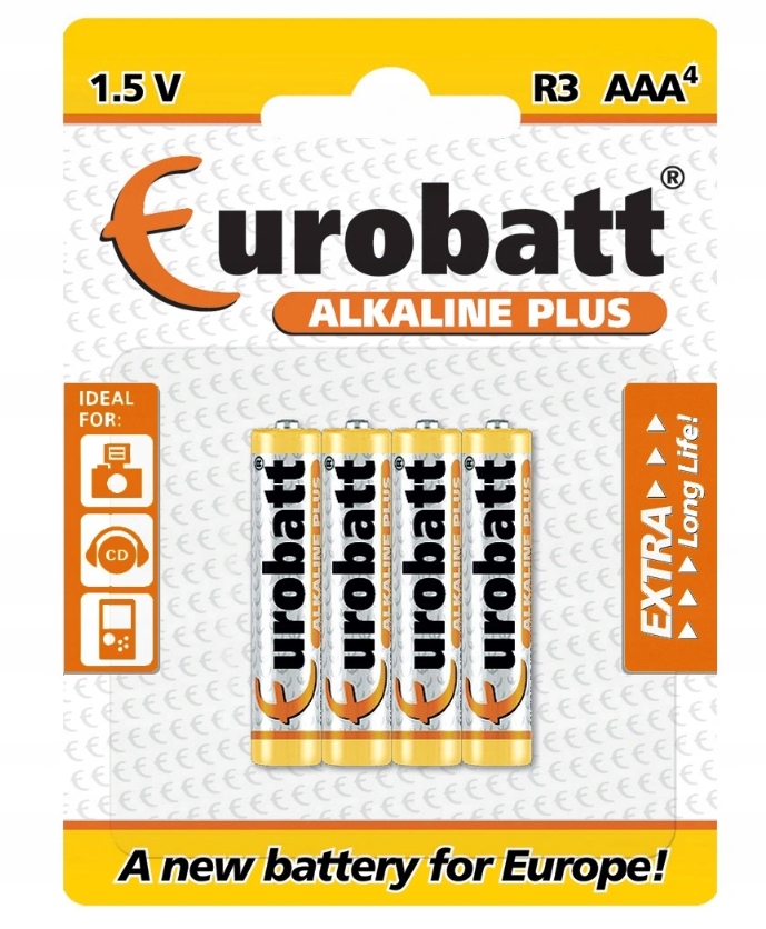 Baterie LR03 Alkaline Plus AAA - LR3-BP4 Eurobatt