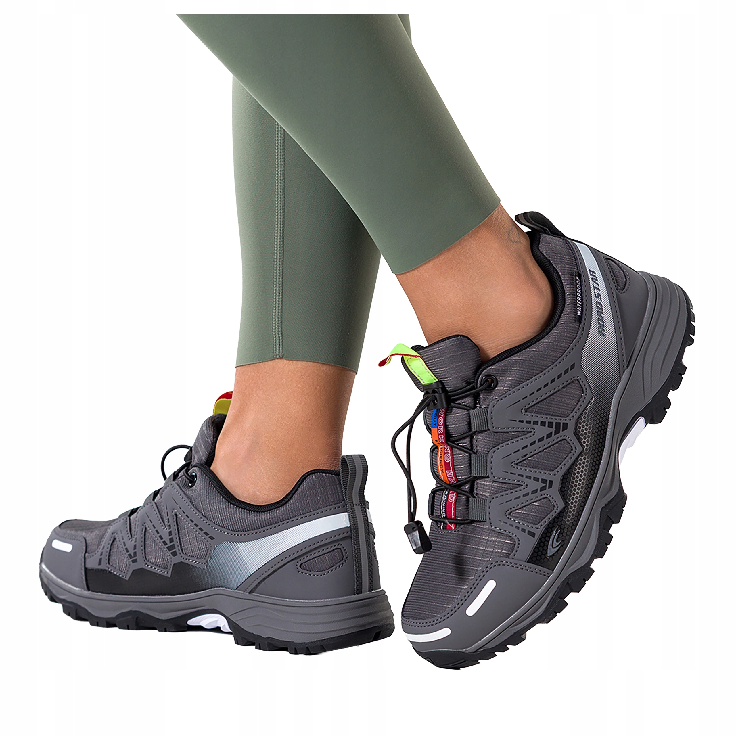 Šedé Trekingové Boty Dámské Pohodlné Elastické Tkaničky Sportovní velikost 39