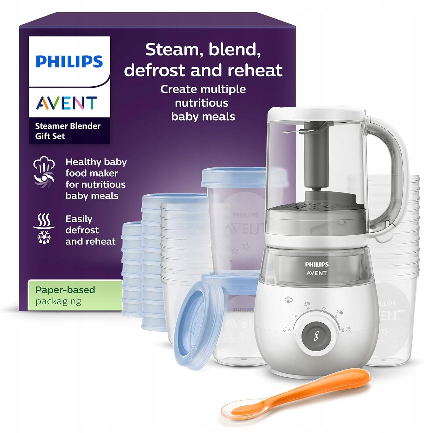 Philips Avent SCF883/20 Parní mixér 4v1 Sada pro miminka nádobky