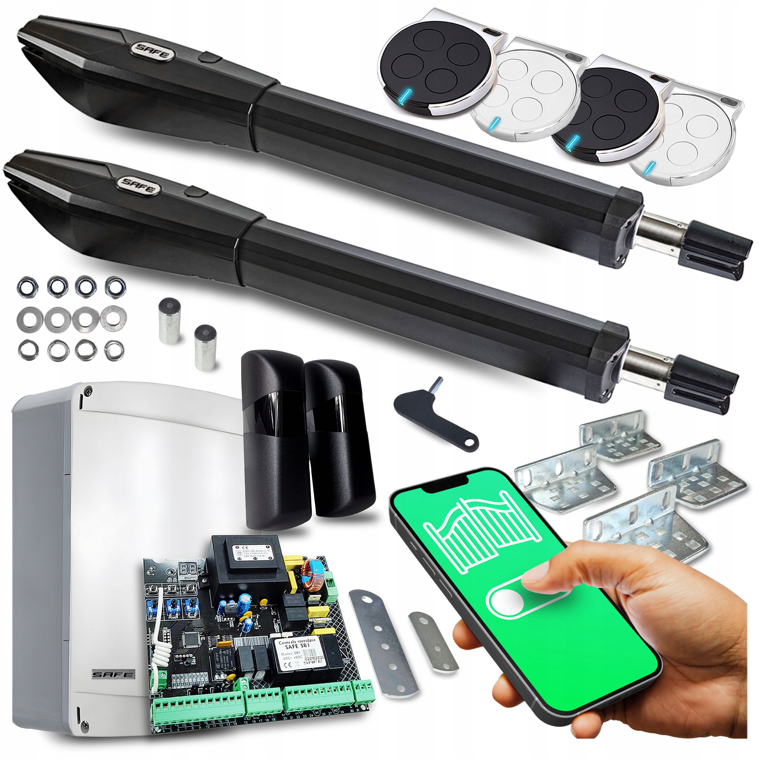Set Pohon Pre Dvojkrídlovú bránu 9 m 800 Wifi automatická koncovka diaľkové ovládanie
