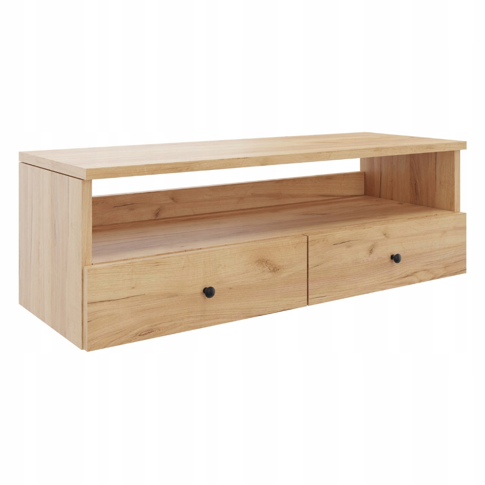 Skříňka, stolek, závěsná Rtv komoda s úchytem, dub craft, šířka 90 cm