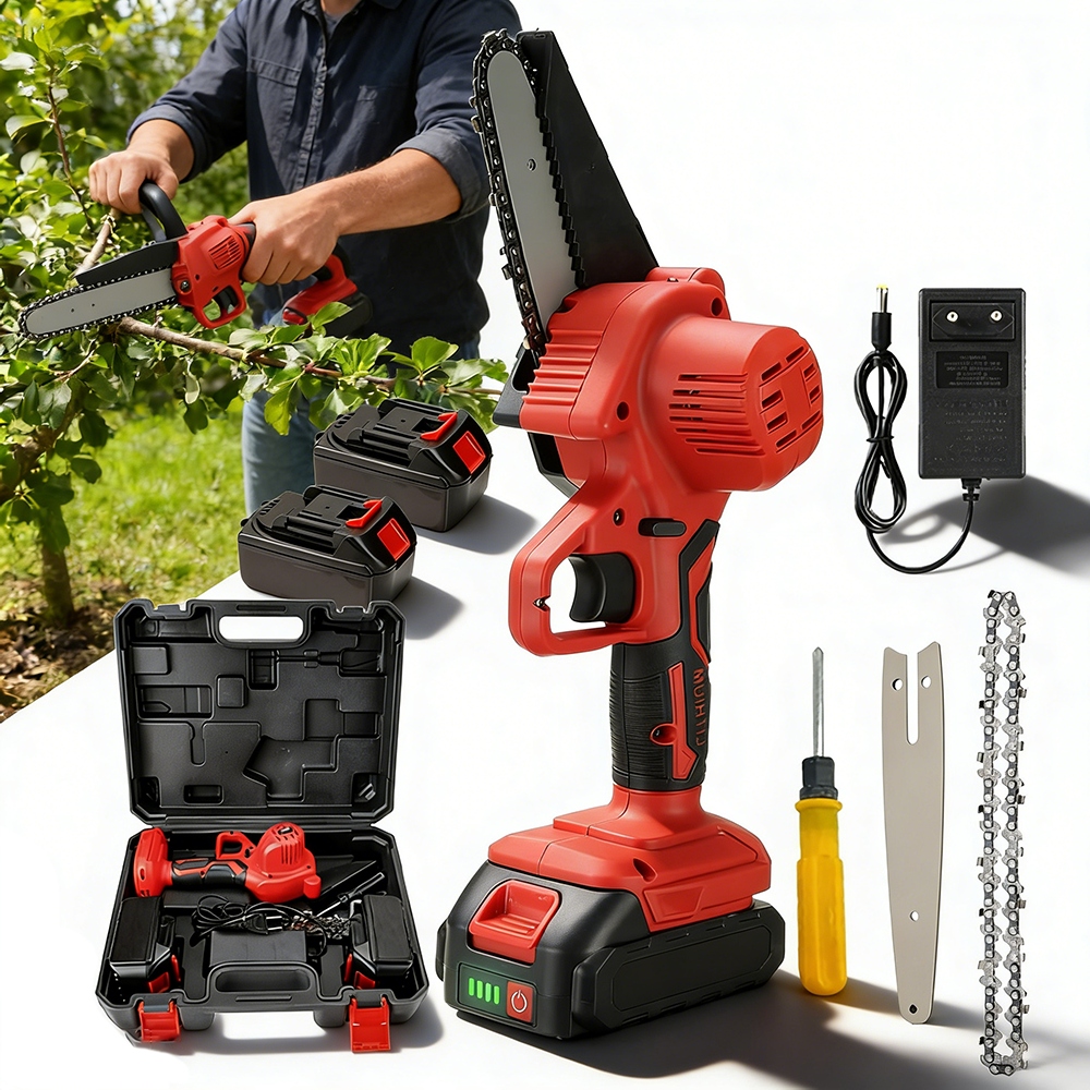 Mocna Piła Łańcuchowa Akumulatorowa Jednoręczna 6 Cali 21V Lekka Z Osłoną