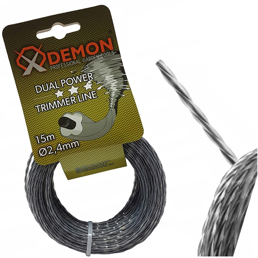 MOCNA ŻYŁKA TNĄCA DO KOSY SPALINOWEJ PLECIONA ZBROJONA 2,4mm 15m