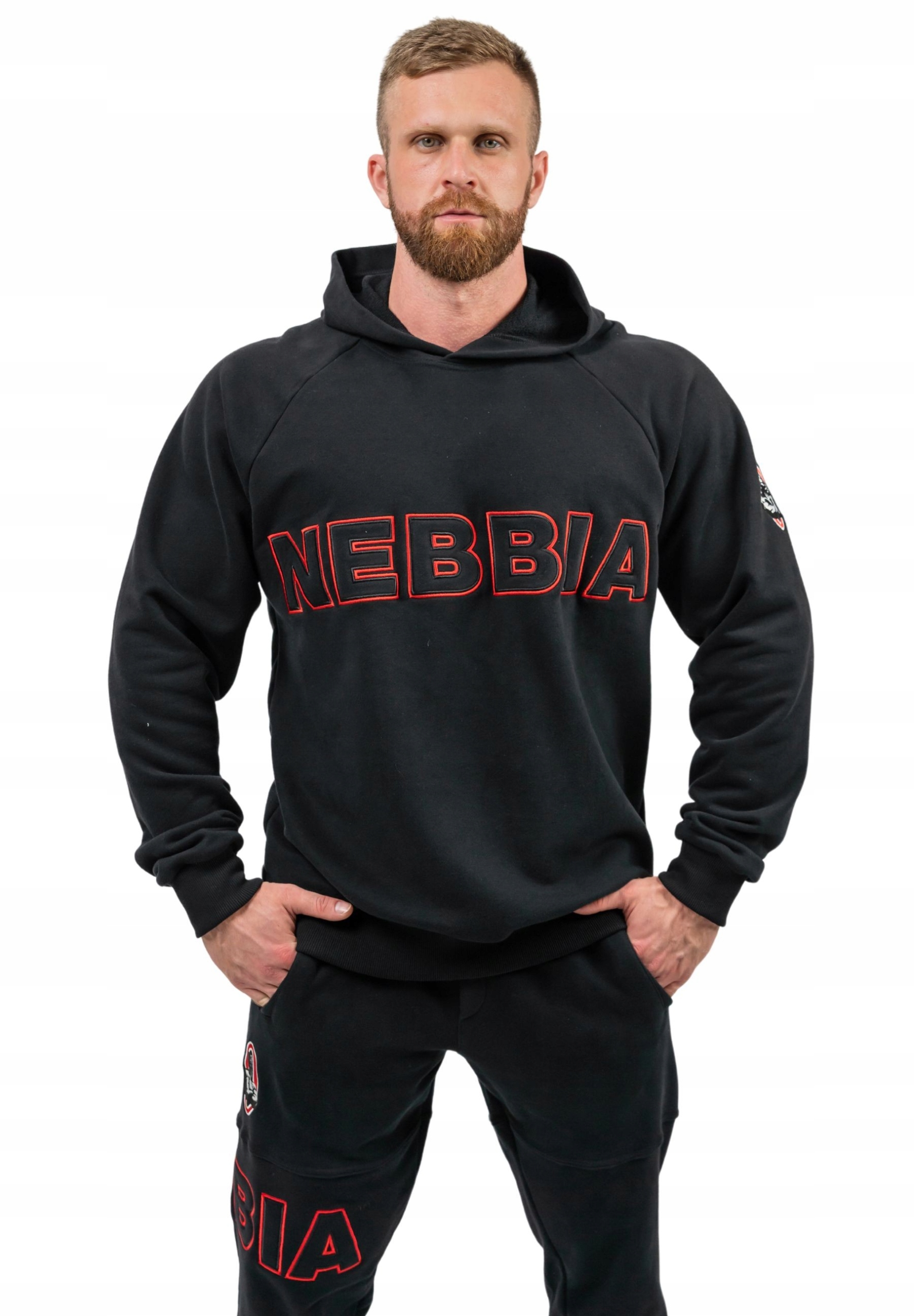 BLUZA MĘSKA Z KAPTUREM TRENINGOWA NA SIŁOWNIE BAWEŁNIANA NEBBIA MR.OLYMPIA