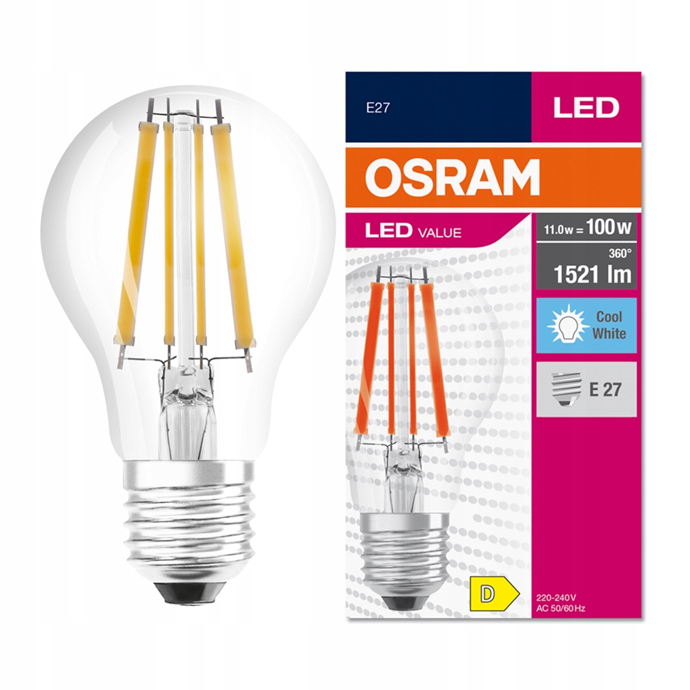 

Żarówka Led 11W=100W E27 Osram 4000K biała