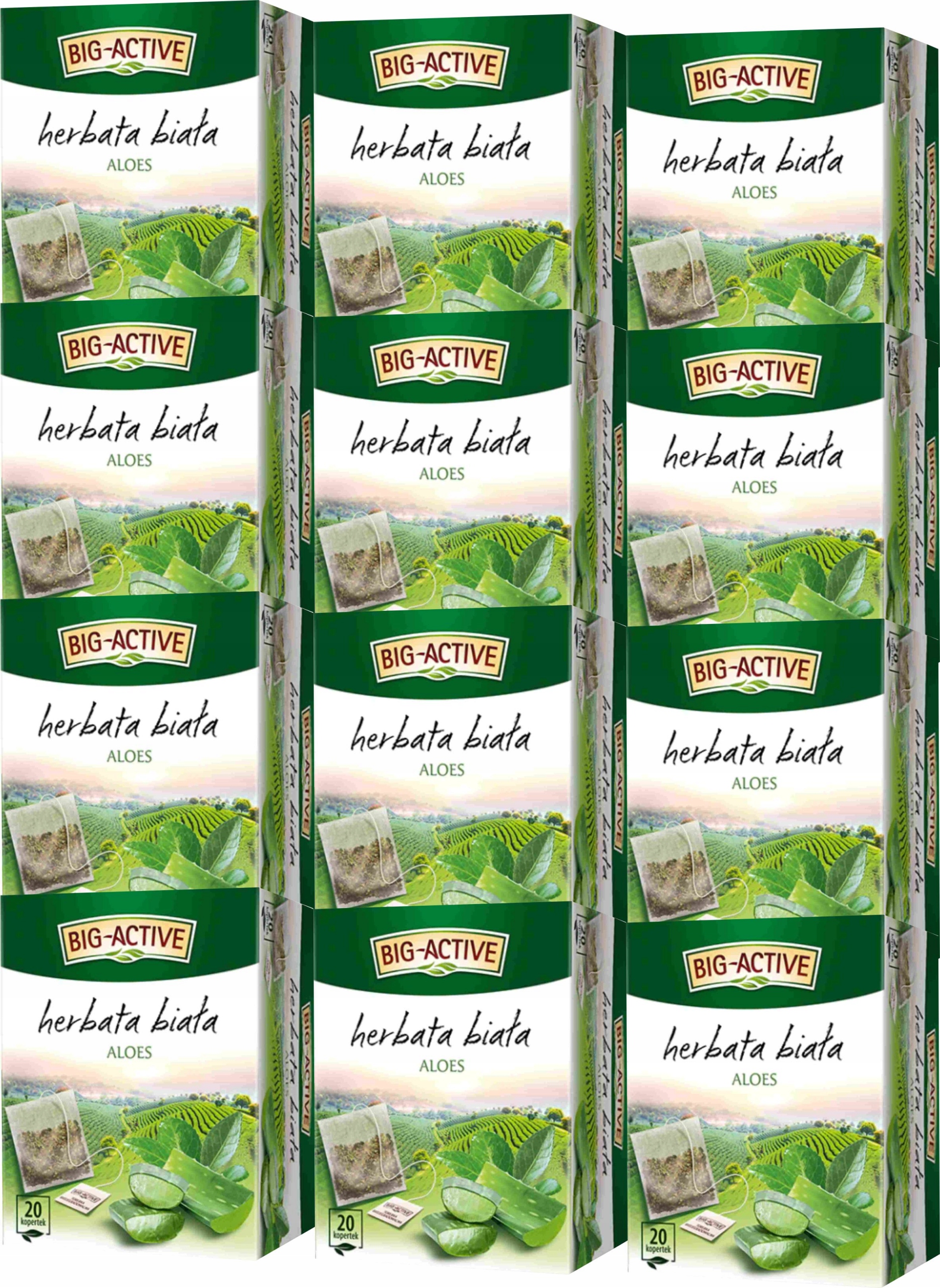 (x12) Big Active Biała 20tb Z Aloesem