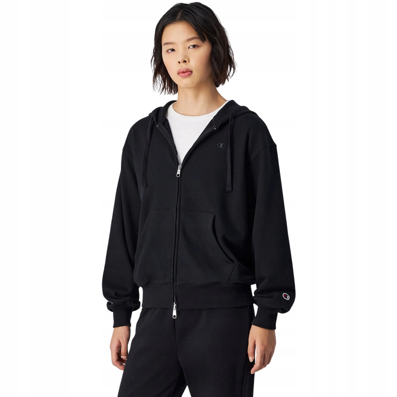 Mikina Champion Full Zip Hoodie Sweatshirt černá vel. M