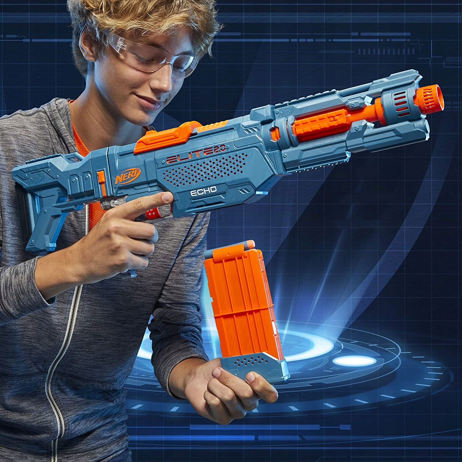 NERF ECHO CS-10 E9533 + DODATKI MEGA ZESTAW Bohater brak