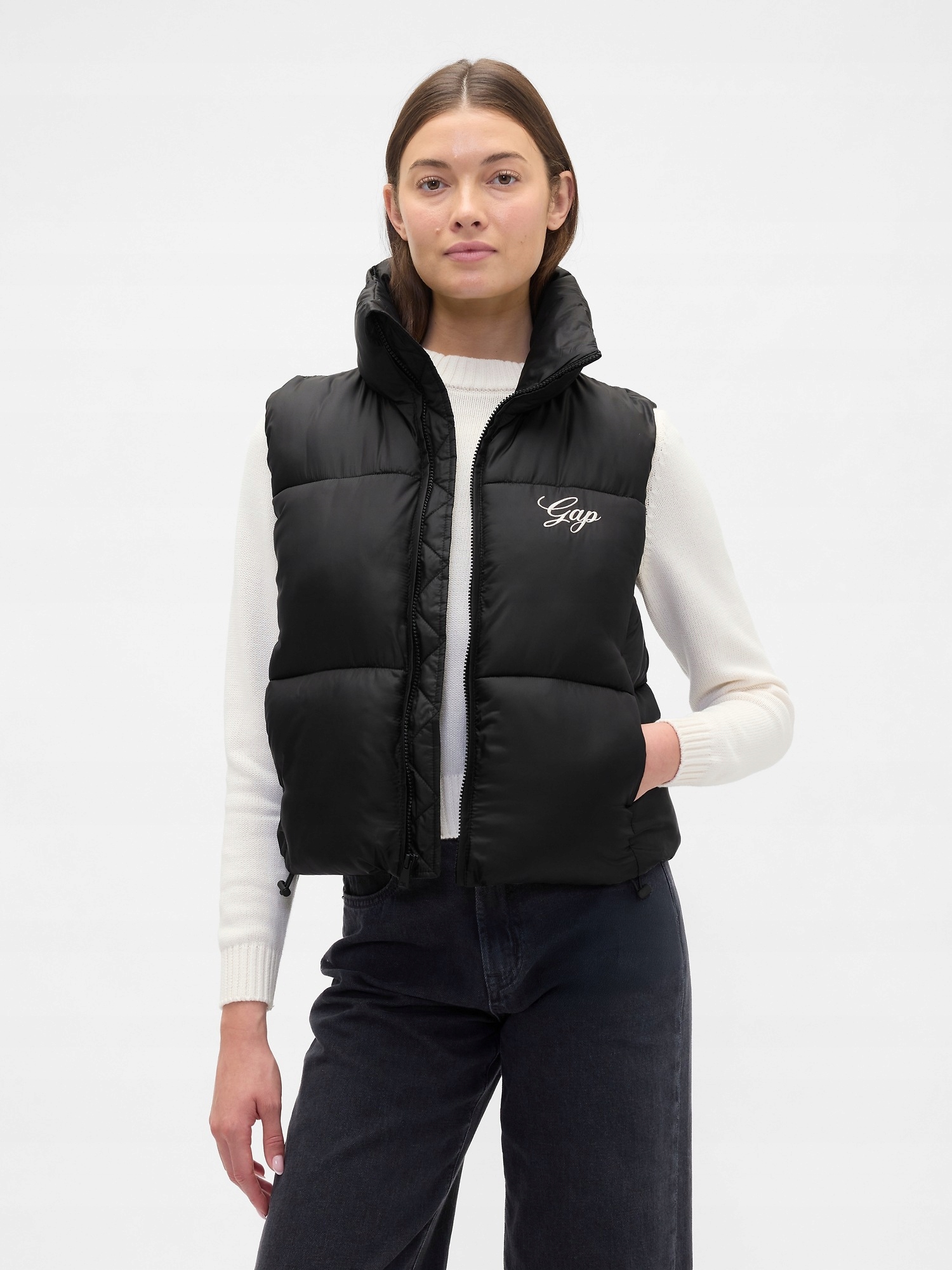 Gap Prošívaná nepromokavá vesta Logo PrimaLoft