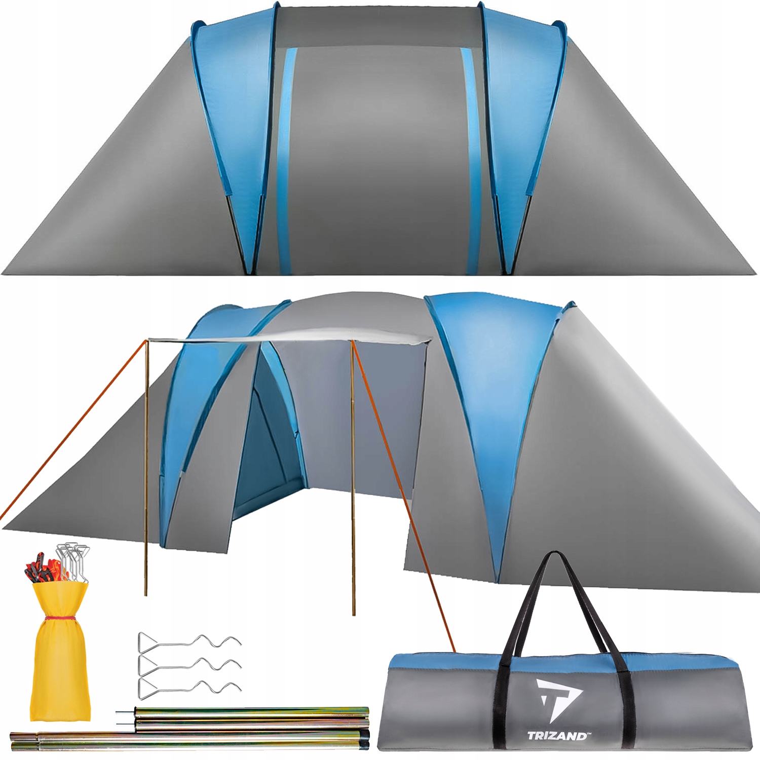 Туристическая палатка на 4 человека + тамбур 6000мм