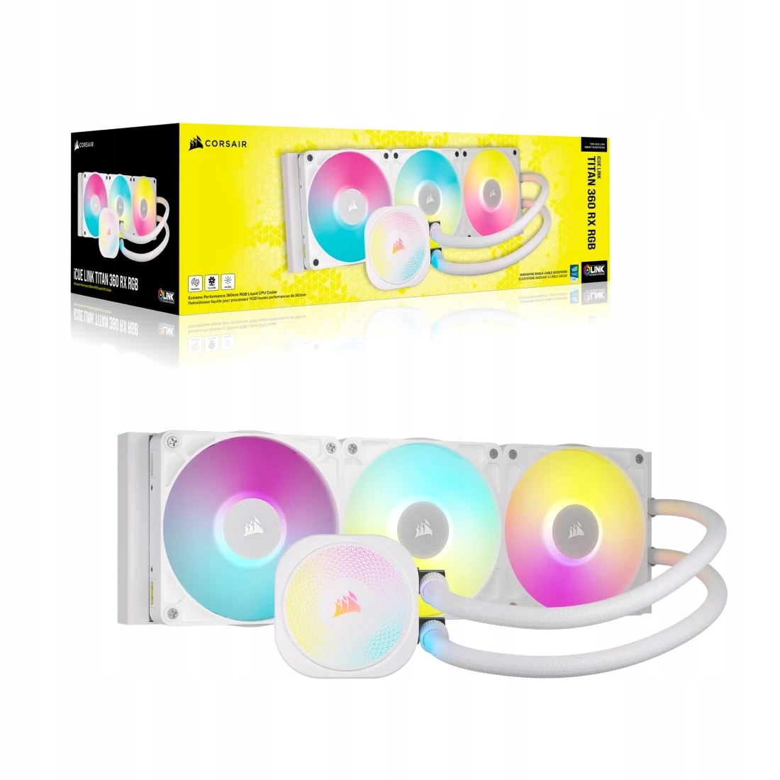 Corsair Chladenie procesora iCUE Link Titan 360 Rx Rgb Aio 360 mm White