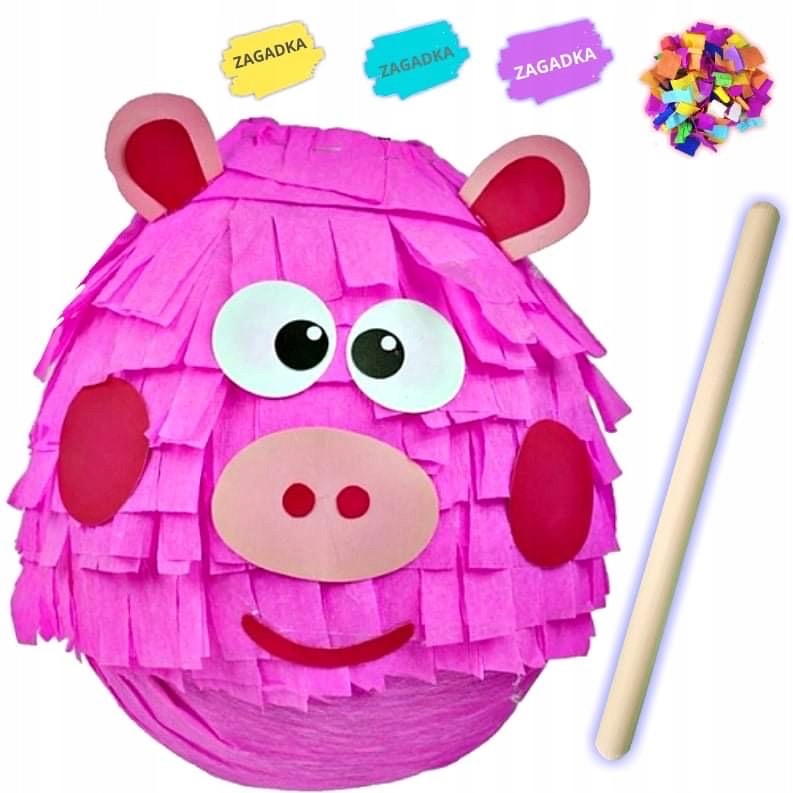PINIATA ŚWINKA DUŻA NA URODZINY PINATA + GRATISY